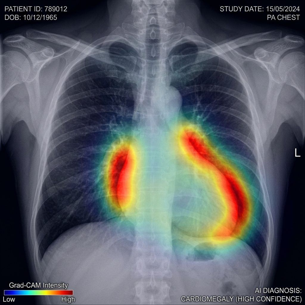 Clinical Chest X-Ray with Grad-CAM
